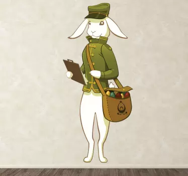 Paskalya tavşanı postacı duvar sticker - TenStickers