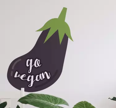 Git vegan patlıcan atölyesi çıkartması - TenStickers