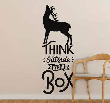 Think outside the box stag motivation decal - TenStickers