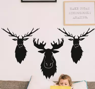 Stag family animal wall sticker - TenStickers