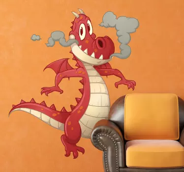 Vinilo infantil dragón con humo - TenVinilo