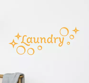 Laundry bubbles home text wall sticker - TenStickers