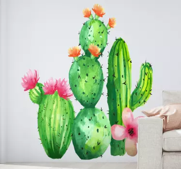 Naklejka na ścianę Kwitnące kaktusy - TenStickers