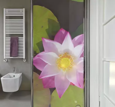 Lotosový květ na vodní sprchové nálepce - TenStickers