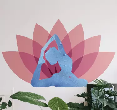 Flori de lotus cu autocolant pentru flori de poziție yoga - TenStickers