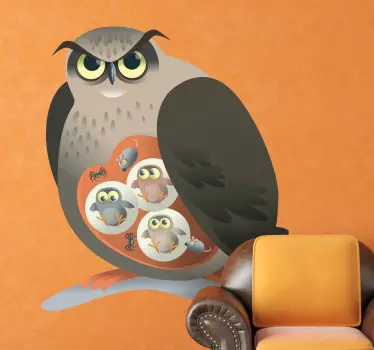 Owl Mother Wall Sticker - TenStickers