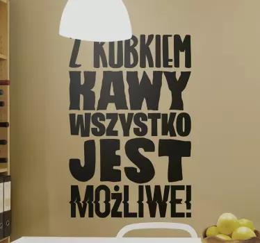 Naklejka na ścianę polskie napisy O kawie - TenStickers