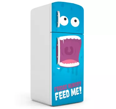 Sticker Koelkast monster Feed me - TenStickers