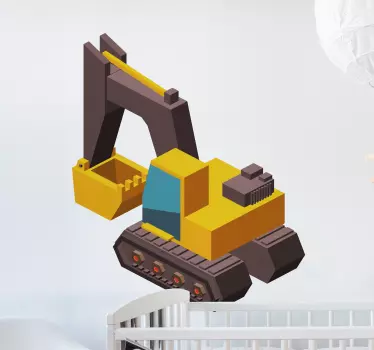Bager 3d model naljepnica dječji stroj za igračke - TenStickers