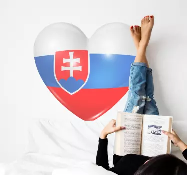 Nálepka slovenskej vlajky v tvare srdca - Tenstickers
