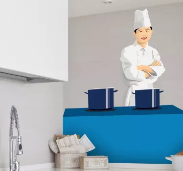 Aasialainen kokki keittiötarra - Tenstickers