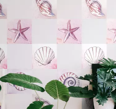 Autocolantes azulejos decorativos Telhas de vida marinha - TenStickers