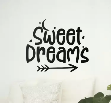 Sweet dreams with arrow text wall sticker - TenStickers