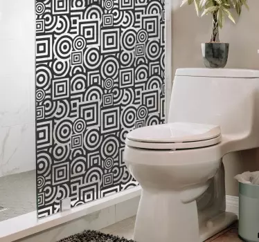 Concentric Shapes Shower Sticker - TenStickers