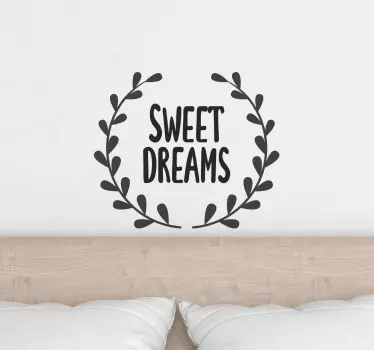 Sweet dreams with olive branches text sticker - TenStickers
