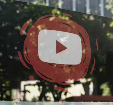 Youtube çizilmiş logo pencere çıkartması - TenStickers