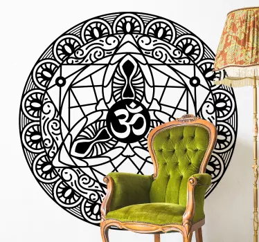 Om symbol flower of life floral wall decal - TenStickers