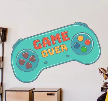 Gaming game over remote video game sticker - TenStickers