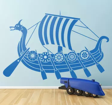 Dekoratív viking hajó matrica - TenStickers