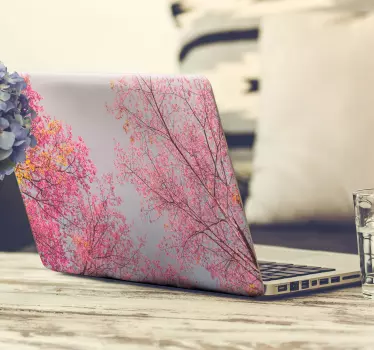 Růžové stromy laptop vinylové kůže - TenStickers