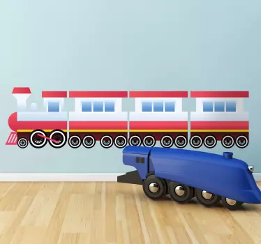 Autocolant roșu tren pentru copii - TenStickers