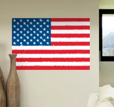 Hieno värillinen USA  lippu tarra - Tenstickers