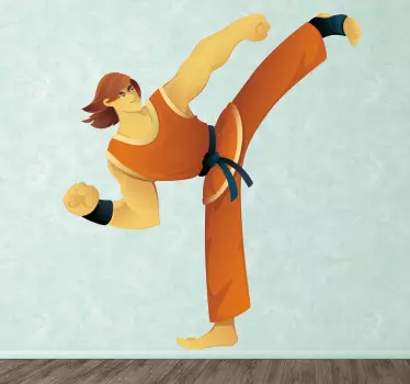 Karate savaşçısı çıkartması - TenStickers