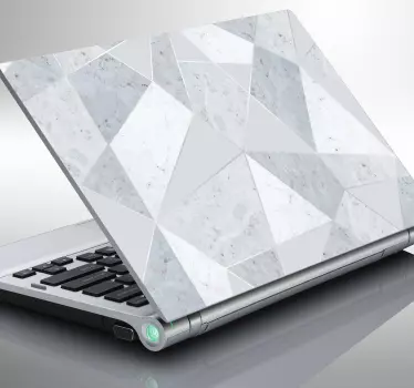 Piei de laptop simple din marmură triunghiulară gri - TenStickers