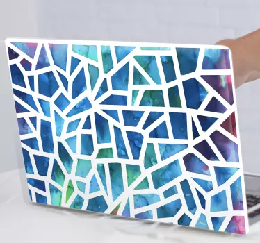 Watercolor triangle glass mosaic laptop skins - TenStickers