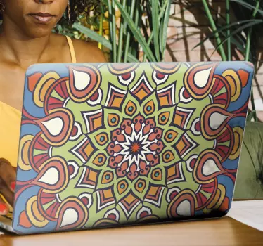 Gyönyörű színes mandala laptop bőr matrica - TenStickers