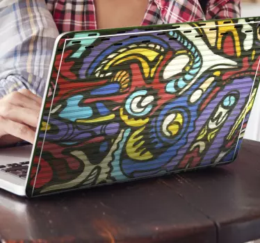 Colorful graffiti laptop skins decal - TenStickers