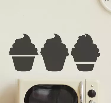 Monocolor cupcakes food decal - TenStickers