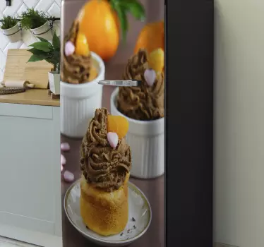 Mandalina ile kek buzdolabı çıkartması - TenStickers