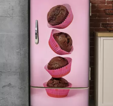 Csokoládé cupcake hűtőszekrény matrica - TenStickers