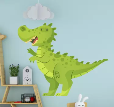 Autocolant de perete cu desene animate verde dinozaur - TenStickers