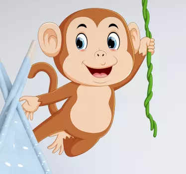 Monkey jumping children' bedroom wall sticker - TenStickers