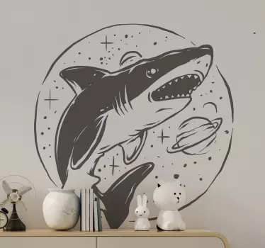 Nordic shark with stars fish sticker - TenStickers