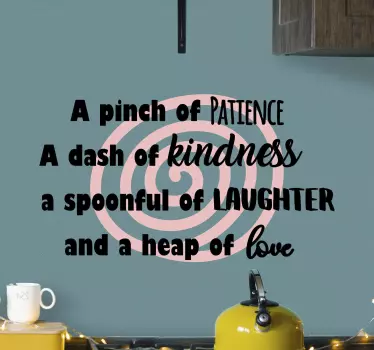 A pinch of Patience home text wall sticker - TenStickers