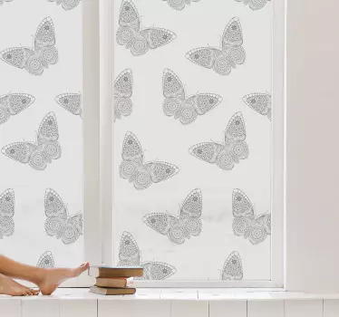 Boho stil dekorativ sommerfugl vindue klistermærke - TenStickers