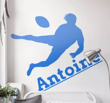 Rugby player personalised rugby wall sticker - TenStickers