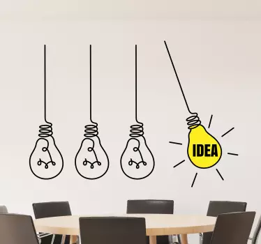 idea light bulbs office sticker - TenStickers