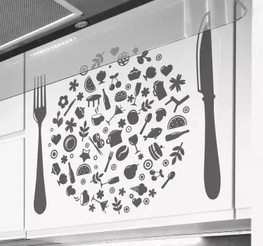 Kitchen Plate Wall Sticker - TenStickers