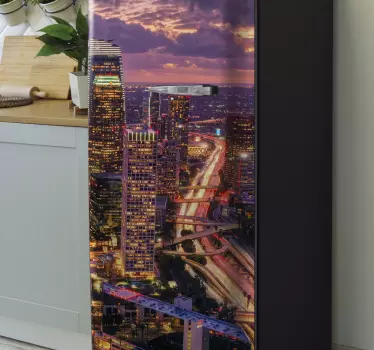Los Angeles skyline fridge sticker - TenStickers