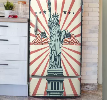 özgürlük heykeli buzdolabı çıkartması - TenStickers