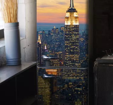 Manhattan Skyline fridge sticker - TenStickers