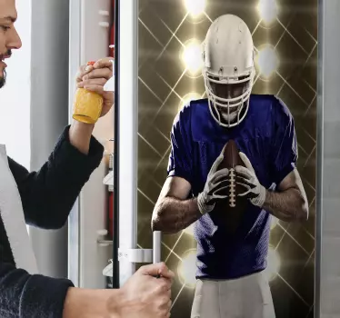 Tændt amerikansk fodbold køleskab klistermærke - TenStickers
