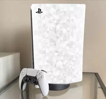 Kiiltävä valkoinen ja harmaa tausta PS5 skin - Tenstickers