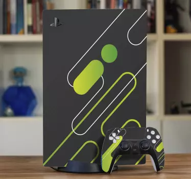Zelená a čierna nálepka pre playstation - Tenstickers