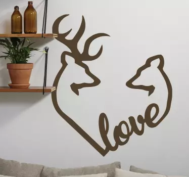 Love deer and stag love decal - TenStickers