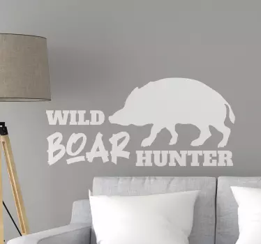 Wild boar hunter wall sticker - TenStickers